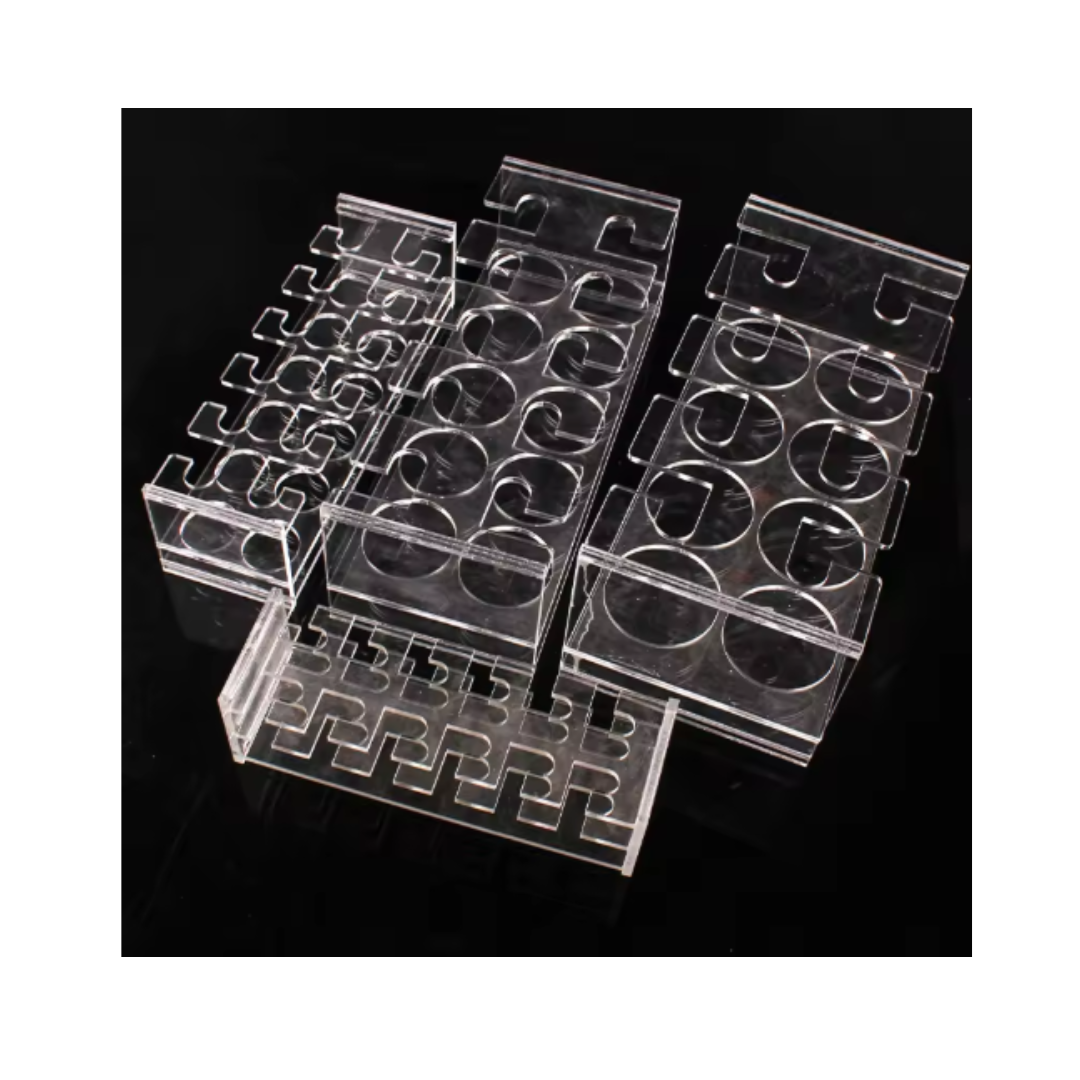 ถาดวางขวดแก้วรูปชมพู่ Rack for Volumetric Flask 100 ml, 8 holes ...